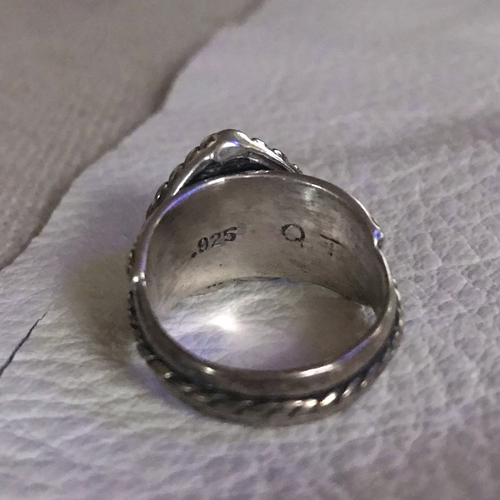 Vintage 925QT silver turquoise ring size 8 - Picture 7 of 8